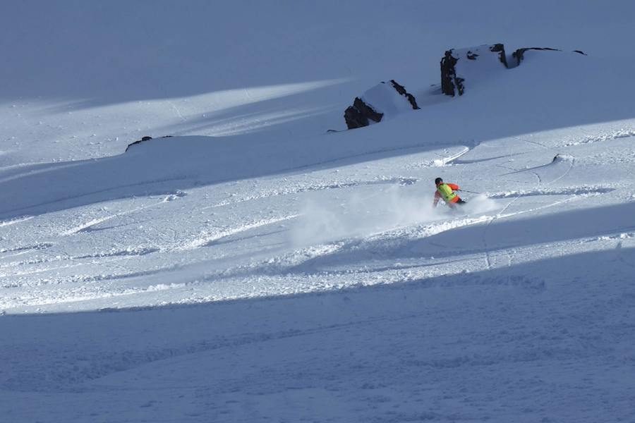 Perfektes Abfahrtsgelände vom Hohen Burgstall