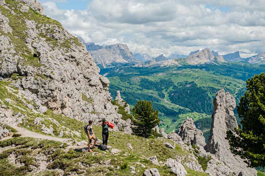 Blick zurück auf die Seiser Alm
