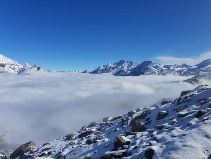 Blick von Fussweg zur Gandegghütte