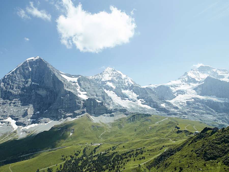 Sicht auf Eiger, Mönch, Jungfrau