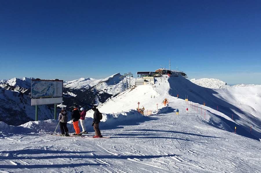 Bestens präpariert präsentieren sich die Pisten in den Hochlagen.