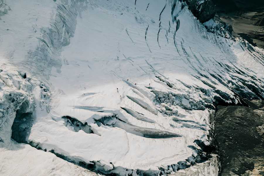 Luftaufnahme vom Gletscher am Ortler