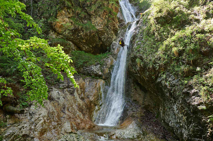 Canyoning im Wasserfall Cuc