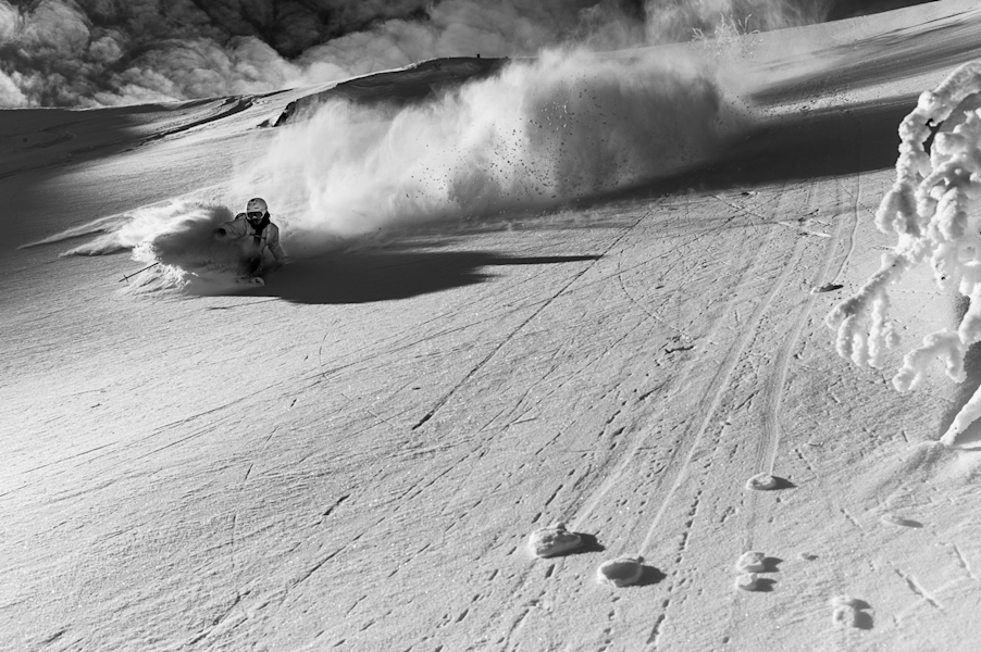 Ein Grund warum Luca dem Wettkampfleben den Rücken gekehrt hat: Turns im Pulverschnee