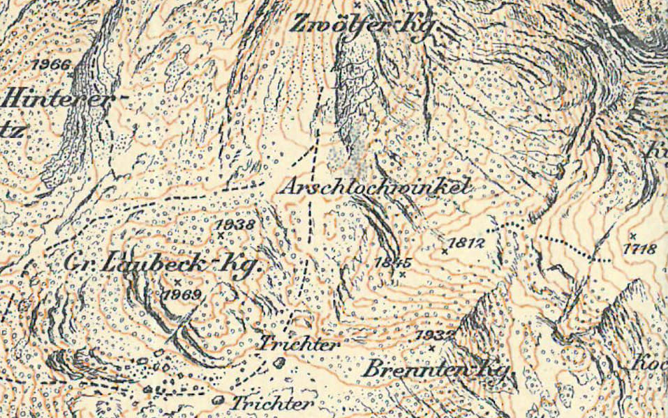 Karte 1915: Arschlochwinkel