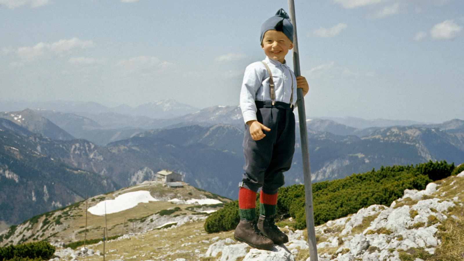 Hans Thurner im Alter von fünf Jahren auf der Heukuppe, Rax, Niederösterreich