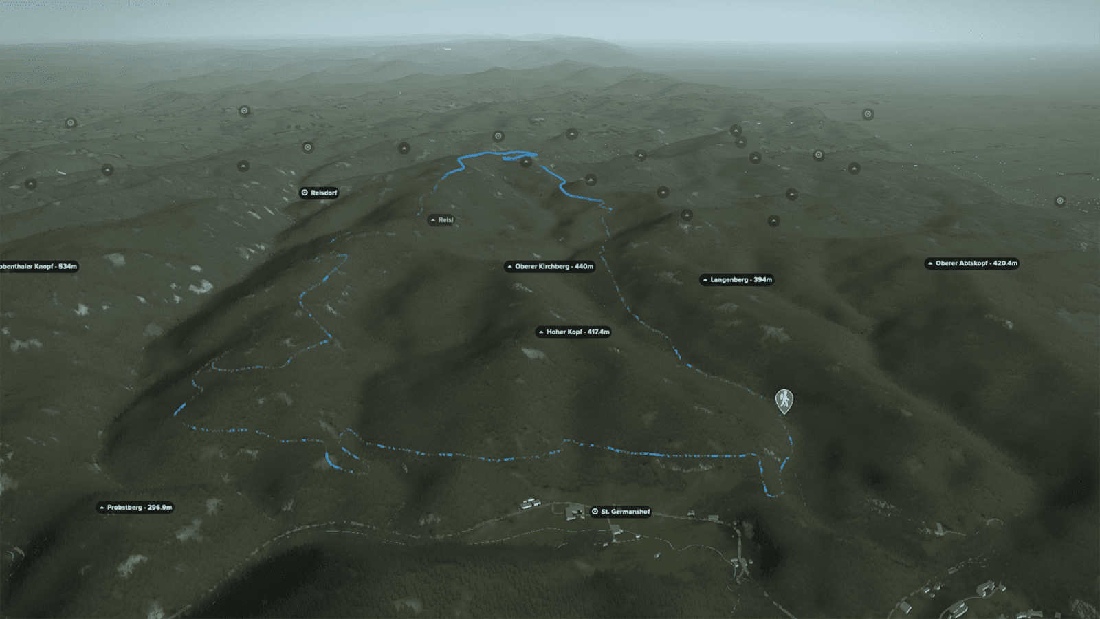 3D-Kartenausschnitt: St.Germanshof – Hohe Derst – Burg Guttenberg