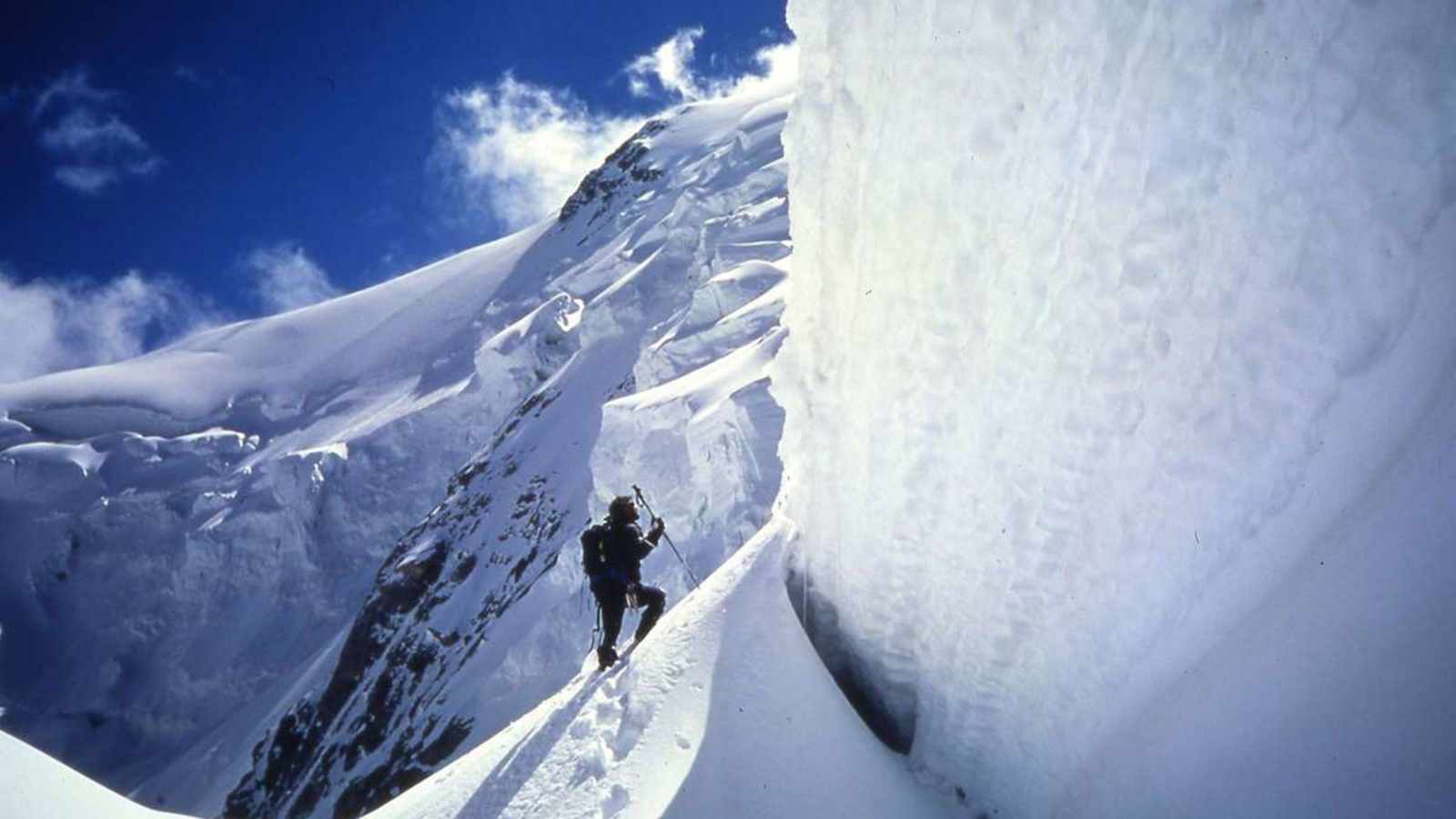 Messner während der Solo-Besteigung des Nanga Parbat (8.125 m)