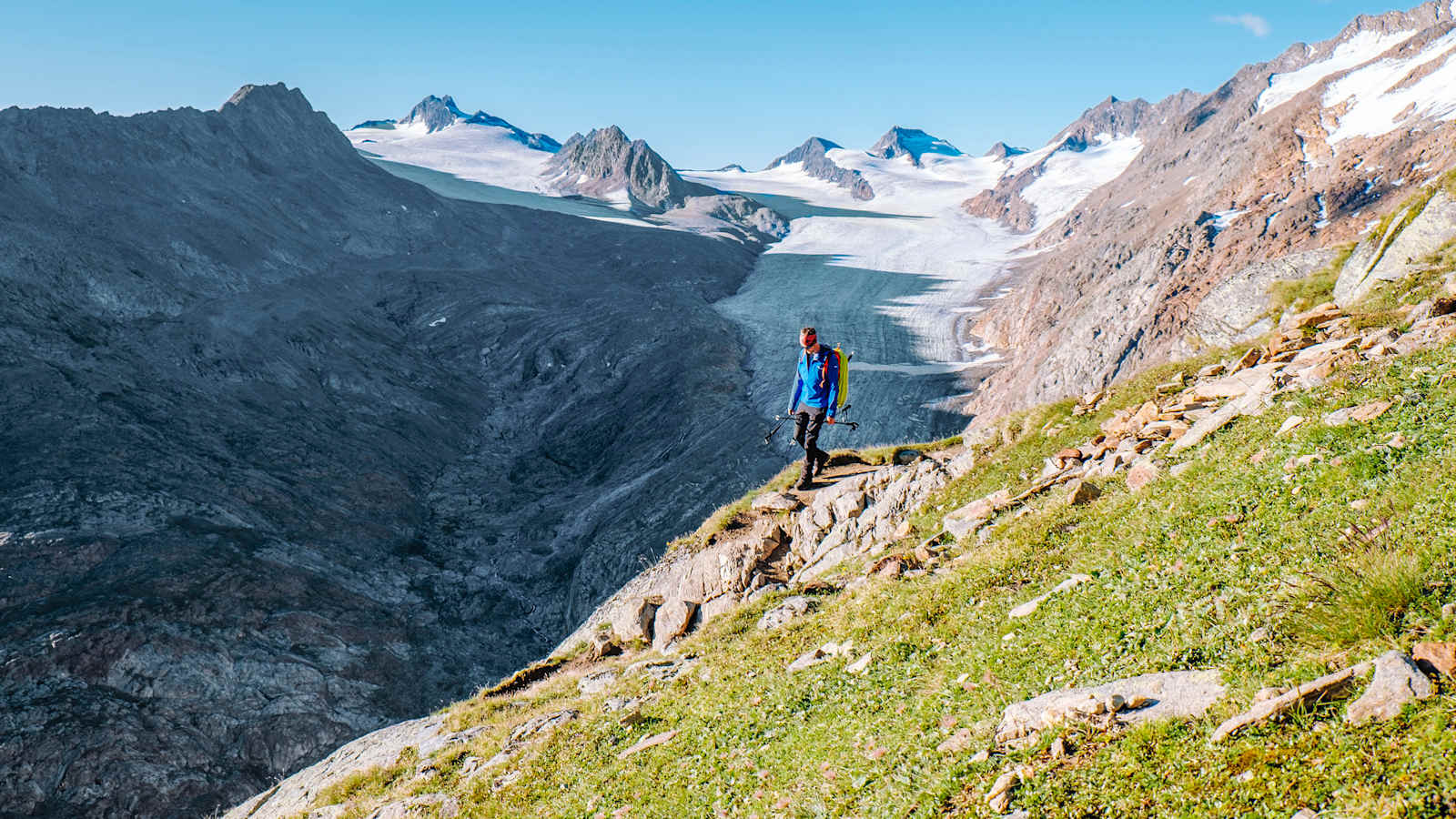 Die Tour auf die Kreuzspitze (3.455 m) bietet imposante Eindrücke ohne Gletscherkontakt