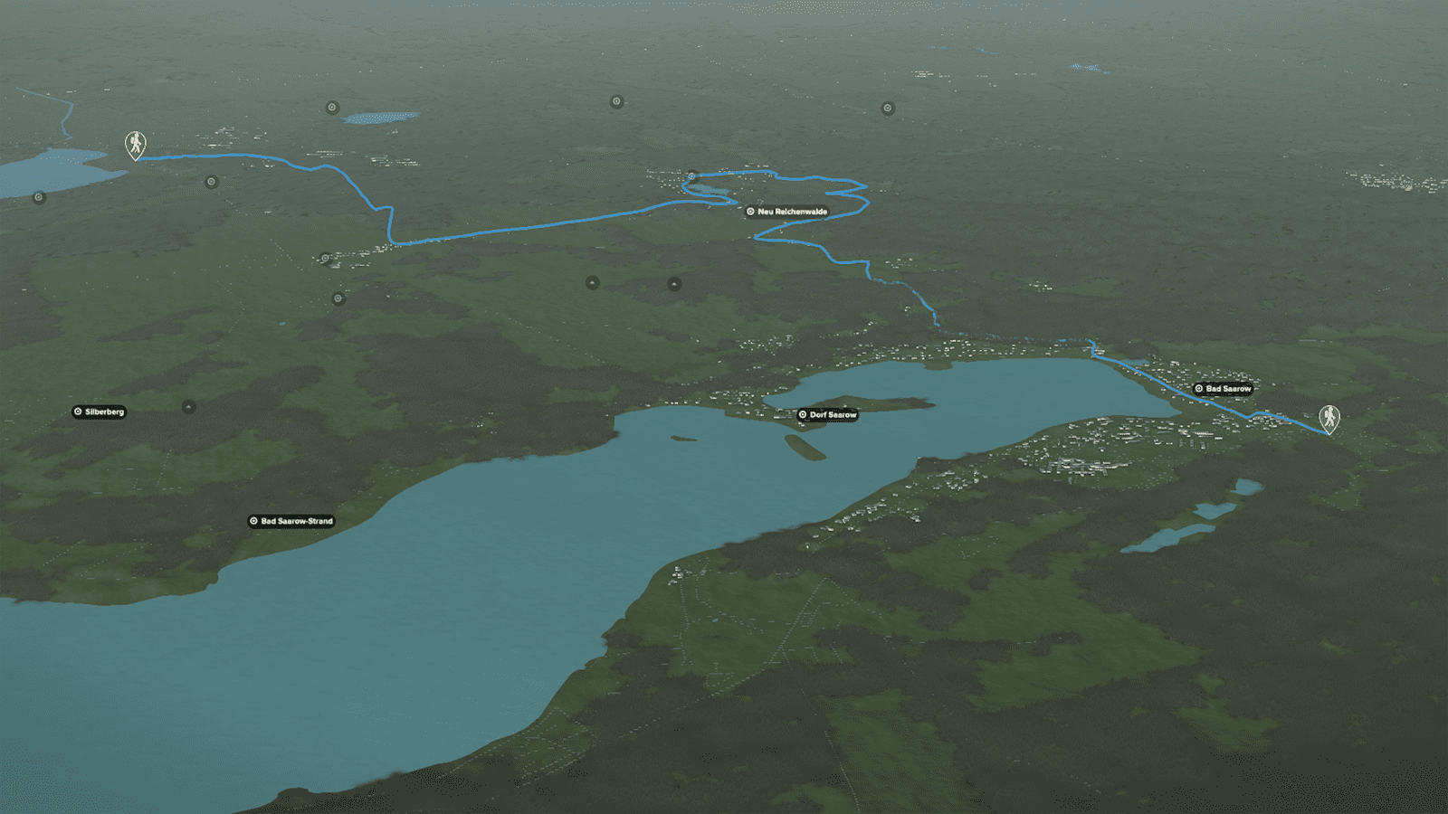 3D-Kartenausschnitt: Wanderung Bad Saarow – Kolpkin – Storkow