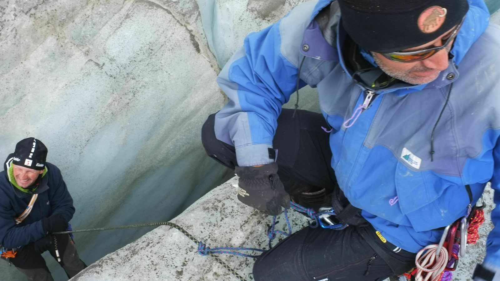 Spaltenrettung am Gletscher: Mannschaftszug