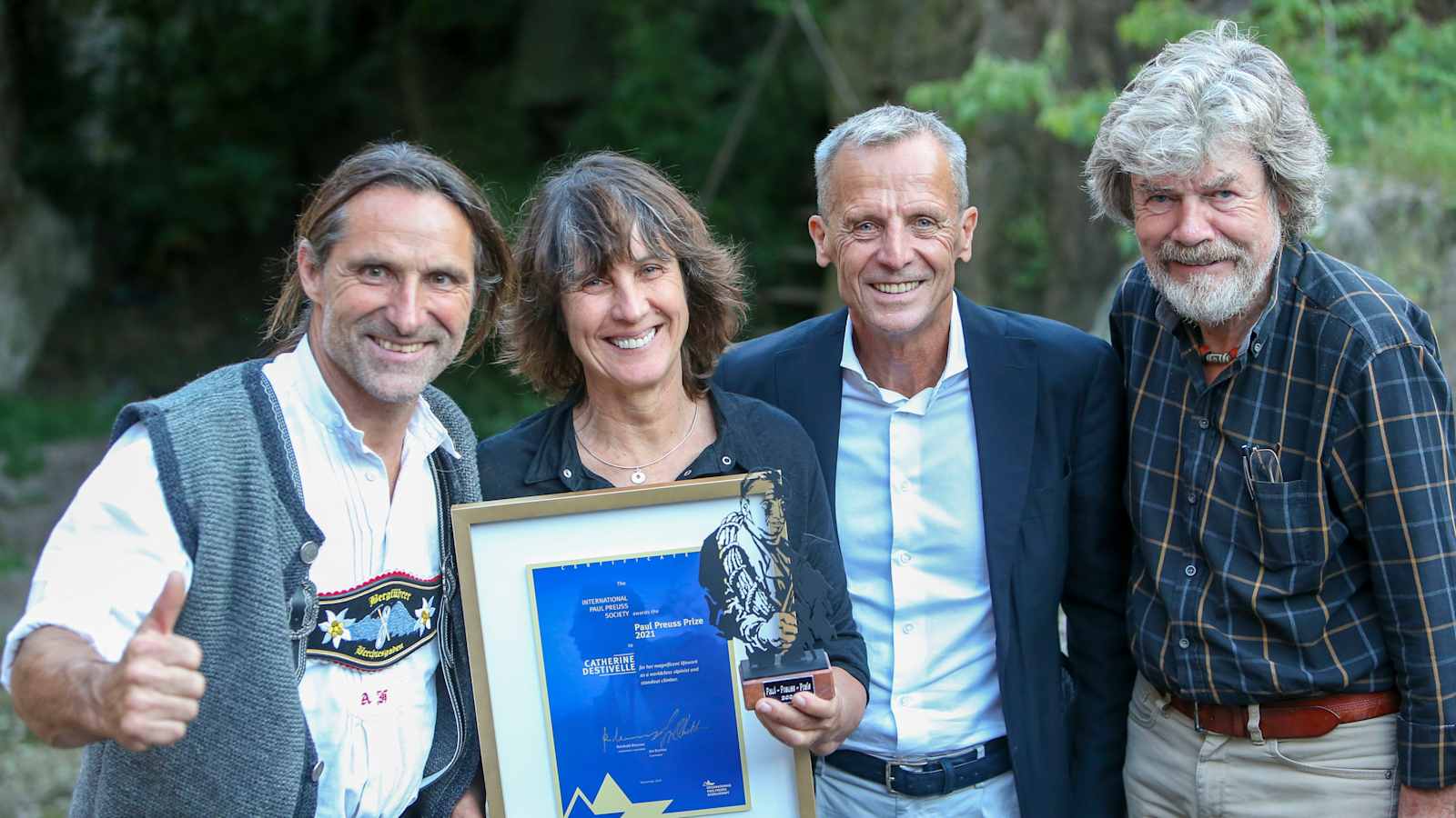 Catherine Destivelle, Alex Huber, Georg Bachler und Reinhold Messner