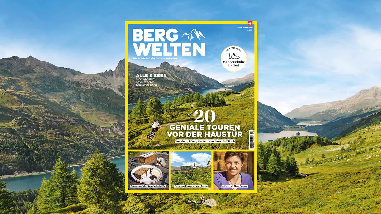 Jetzt überall im Zeitschriftenhandel – das Bergwelten Magazin (April/Mai 2019)