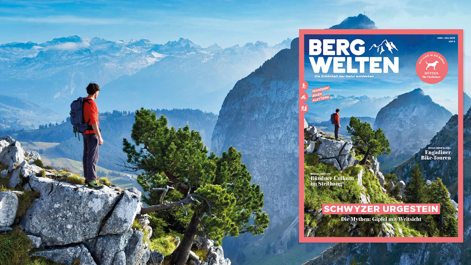 Jetzt überall im Zeitschriftenhandel – das Bergwelten Magazin (Juni/Juli 2019)