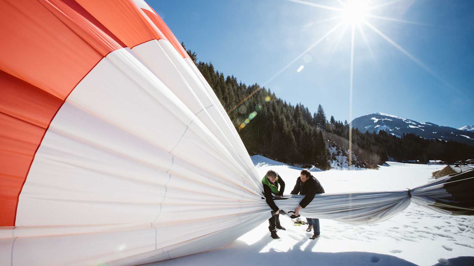 Der Heißluftballon wird wieder eingepackt