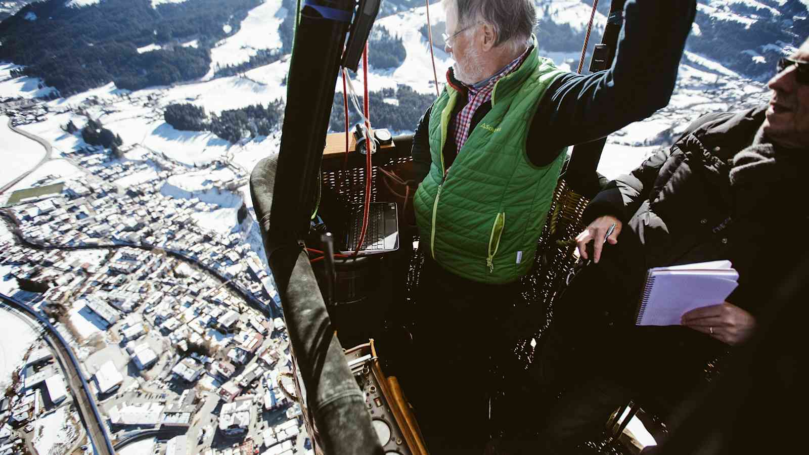 Aussicht vom Korb des Heißluftballons