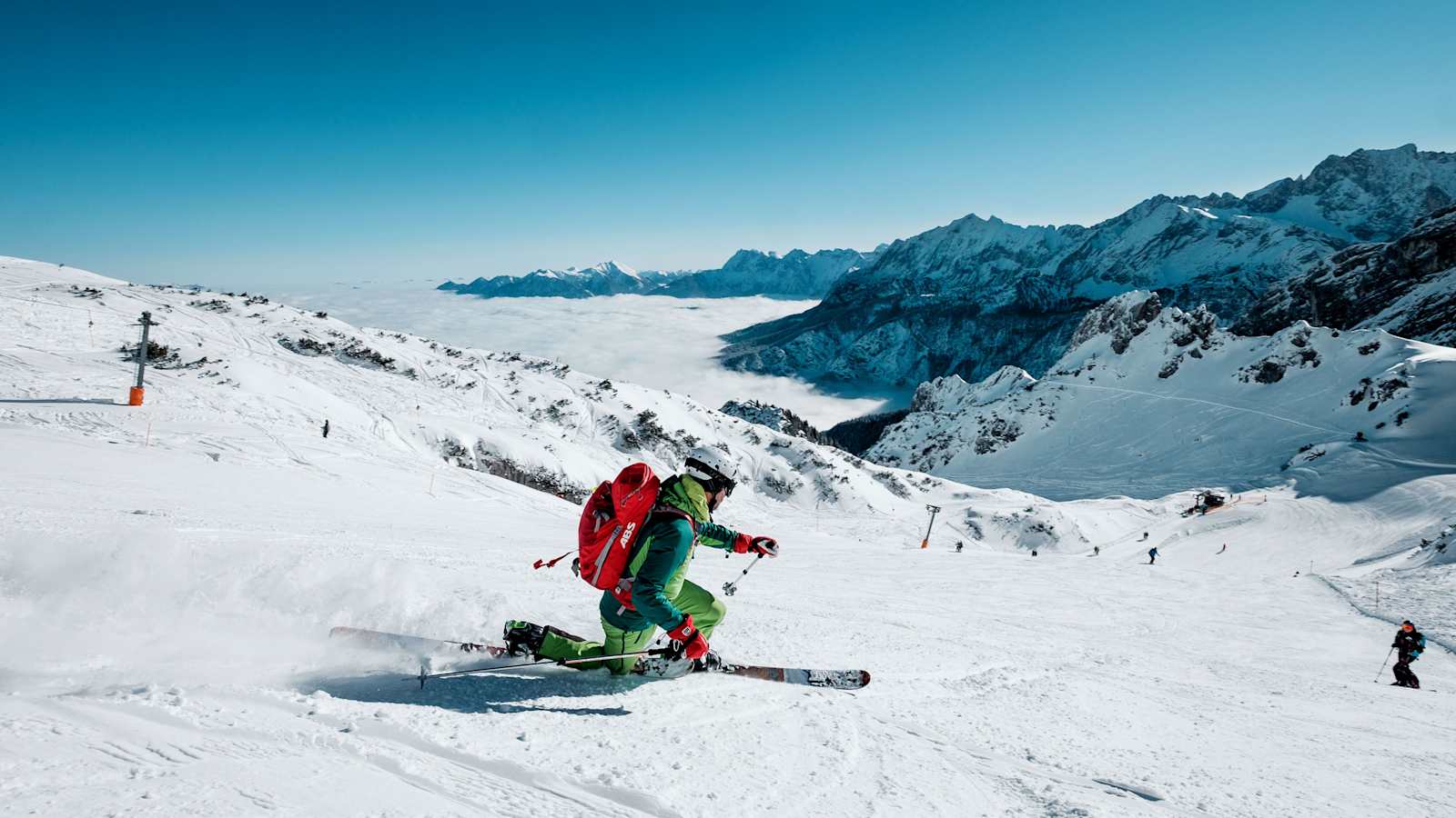 Telemark-Abfahrt vom Osterfelderkopf in Bayern