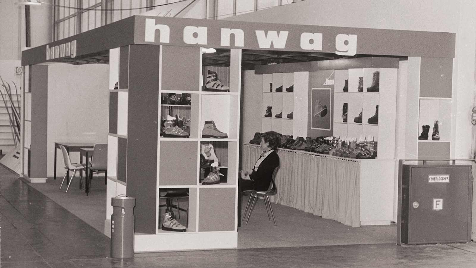 Der Messestand von HANWAG im Jahre 1956.