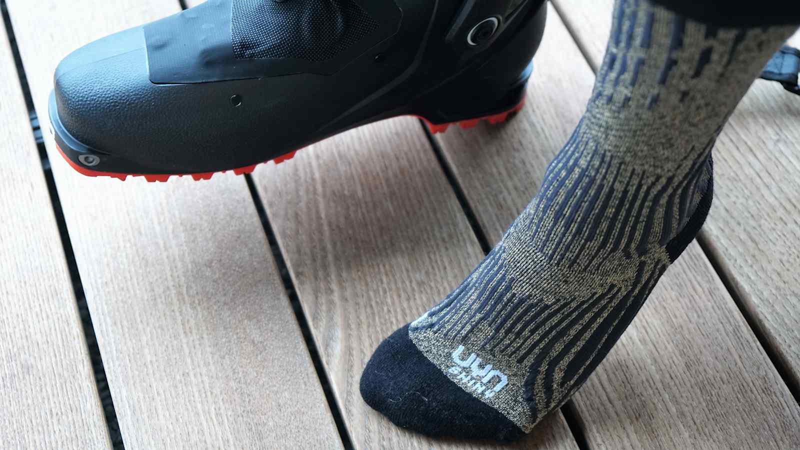 Einzigartiges Wohlfühlklima in den Schuhen: Kaschmir-Mix-Socken von UYN. (Foto: Angela Faber)