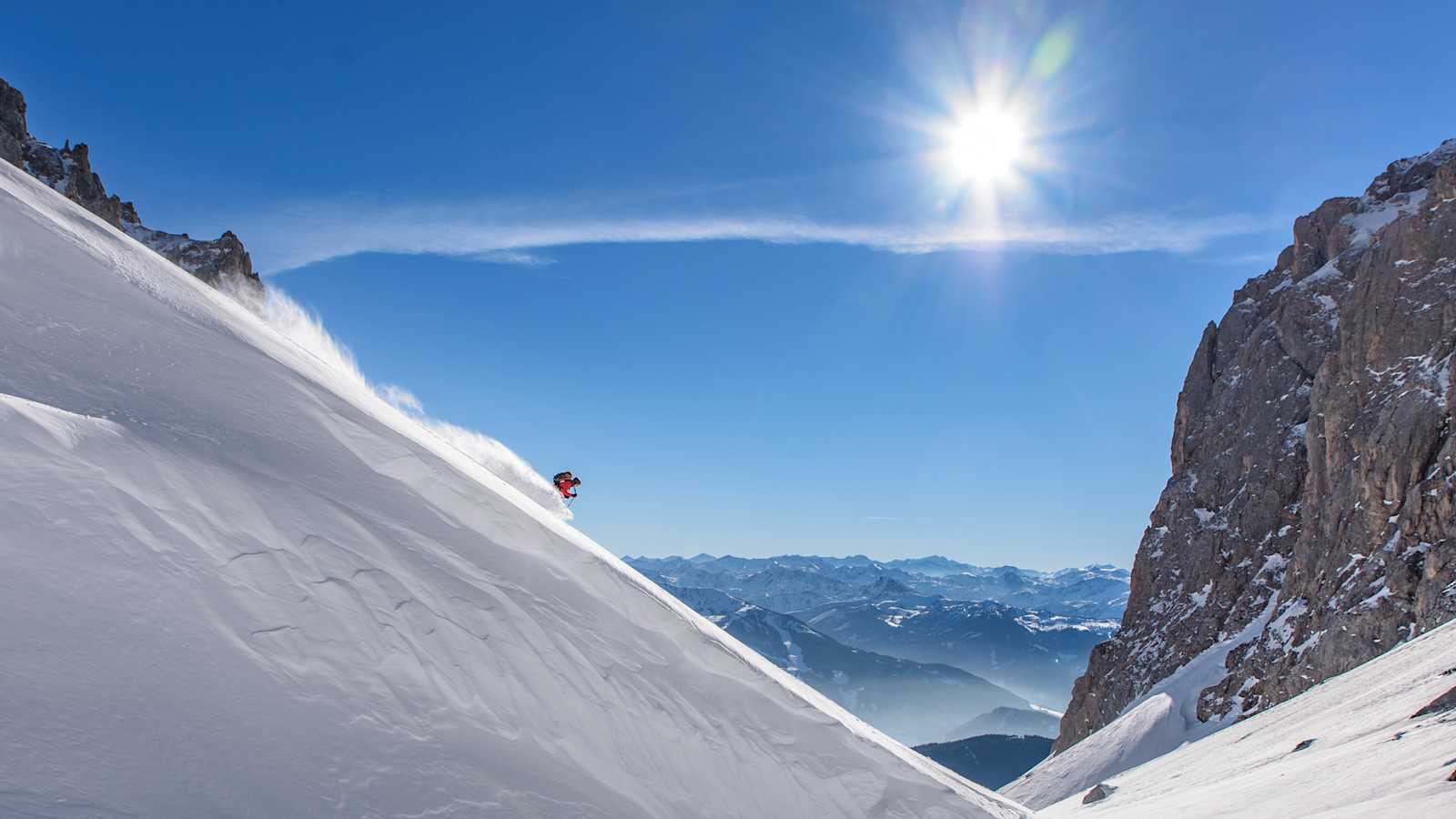 Skitouren-Abfahrt am Dachstein