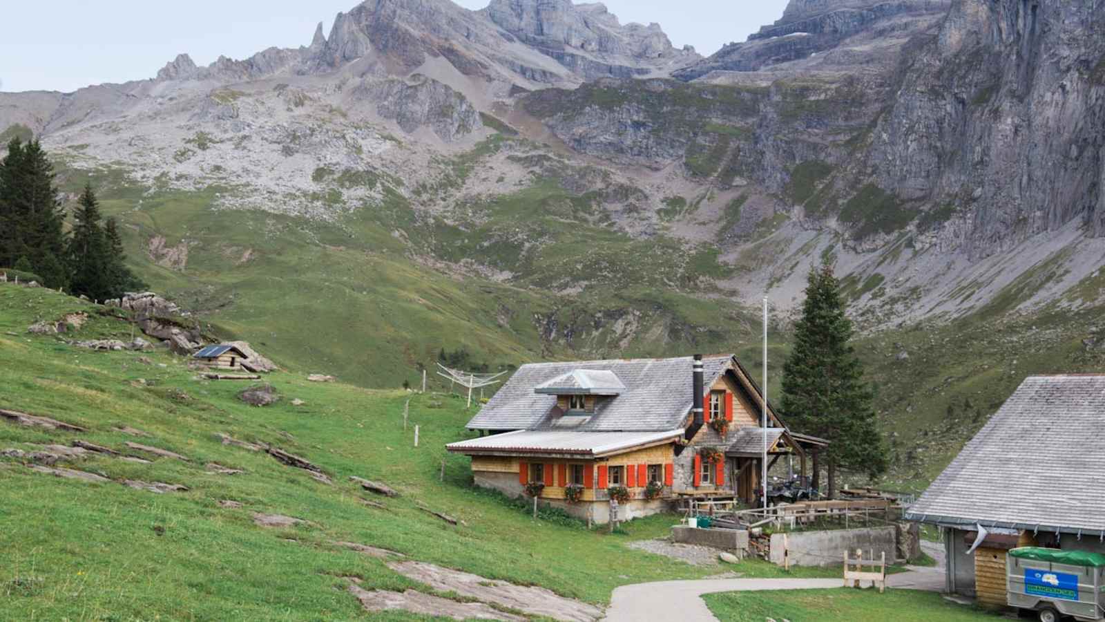 Die Chrüzhütte (1.713 m) auf der Bannalp