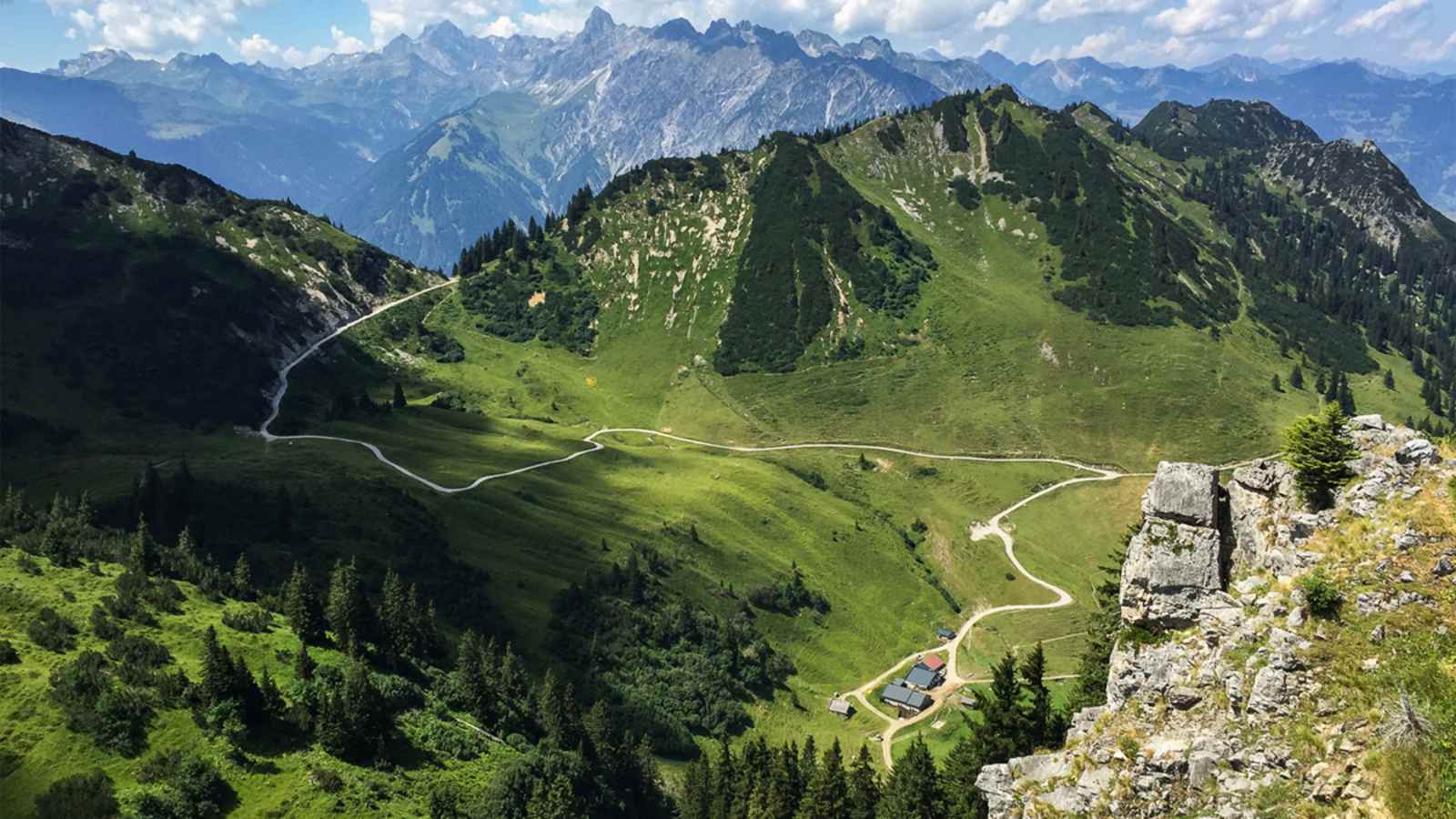 Mountainbiken auf der Falle im Montafon