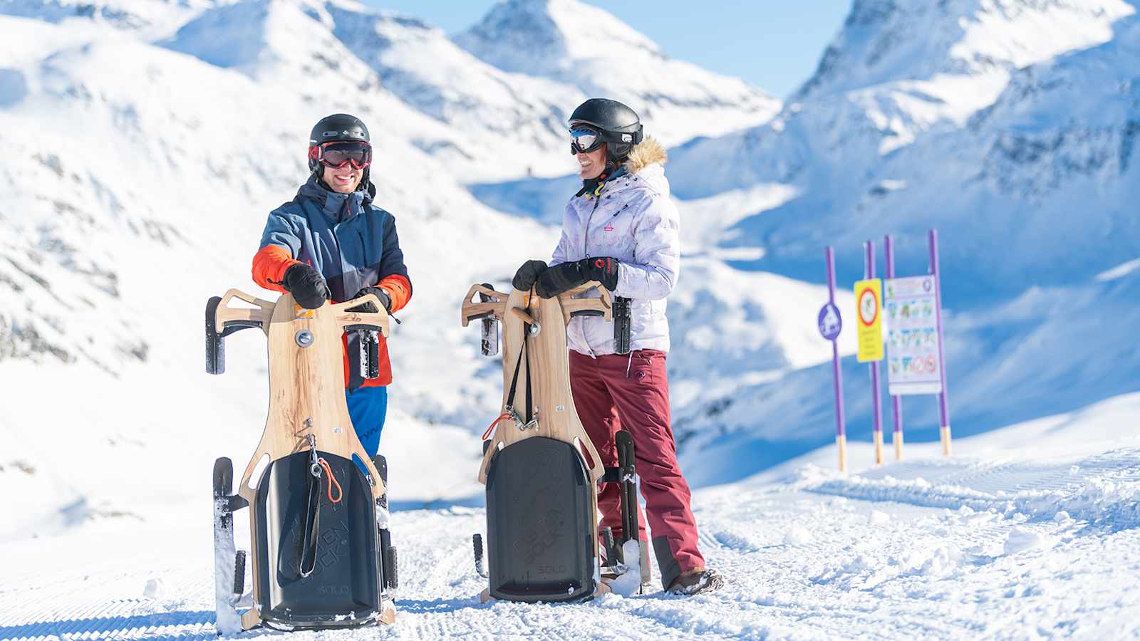 Bockstarker Schlittelspass mit Skilift-Aufstieg - wer hat es schneller raus?