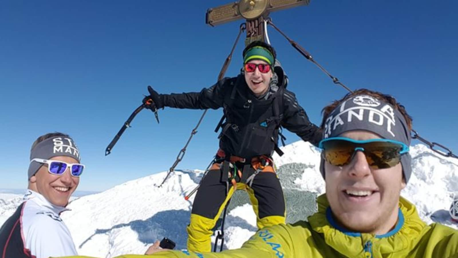 David Geieregger und seine zwei Freunde am Großglockner