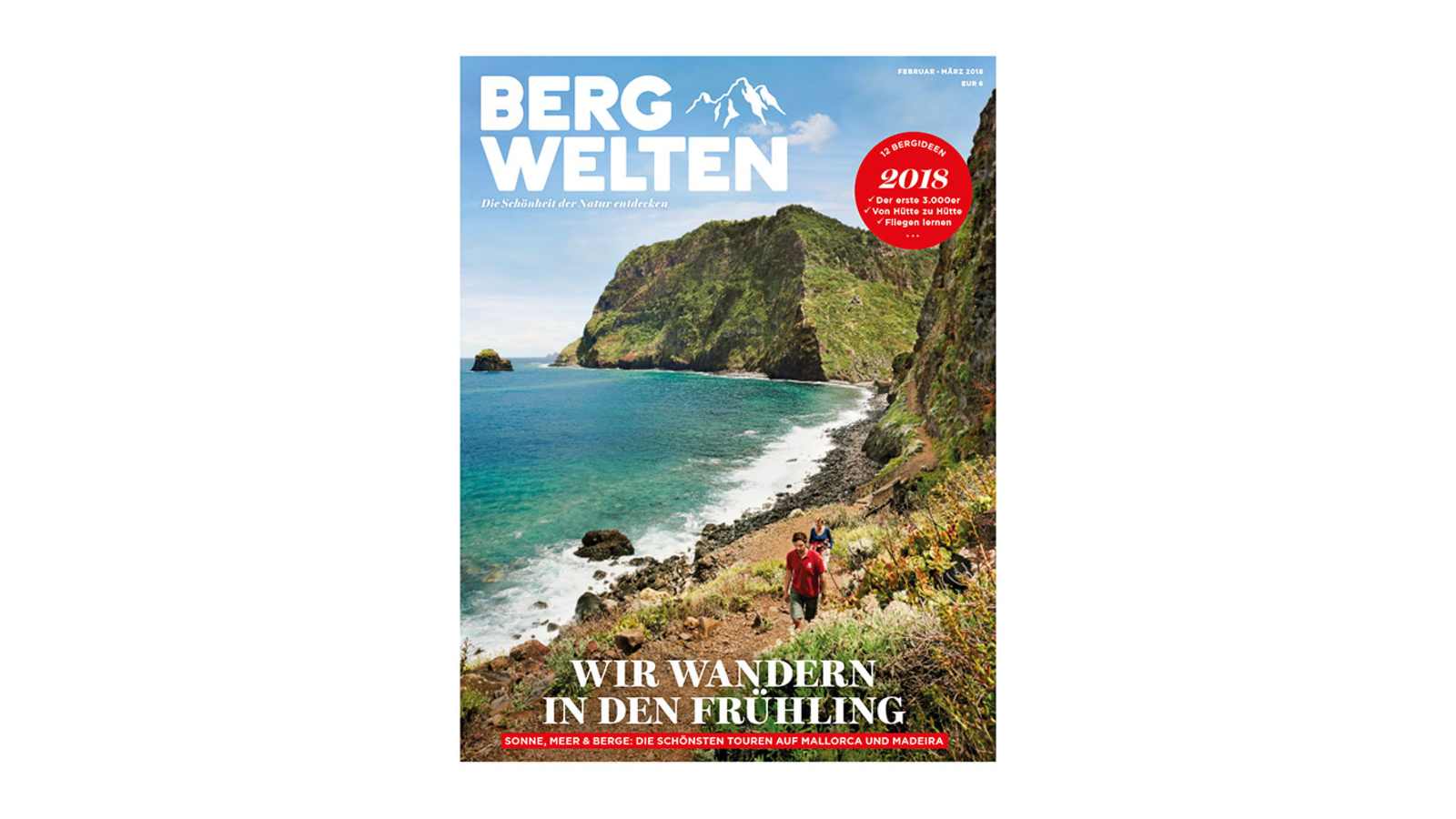 Cover des Bergwelten Magazins (Februar/März 2018)