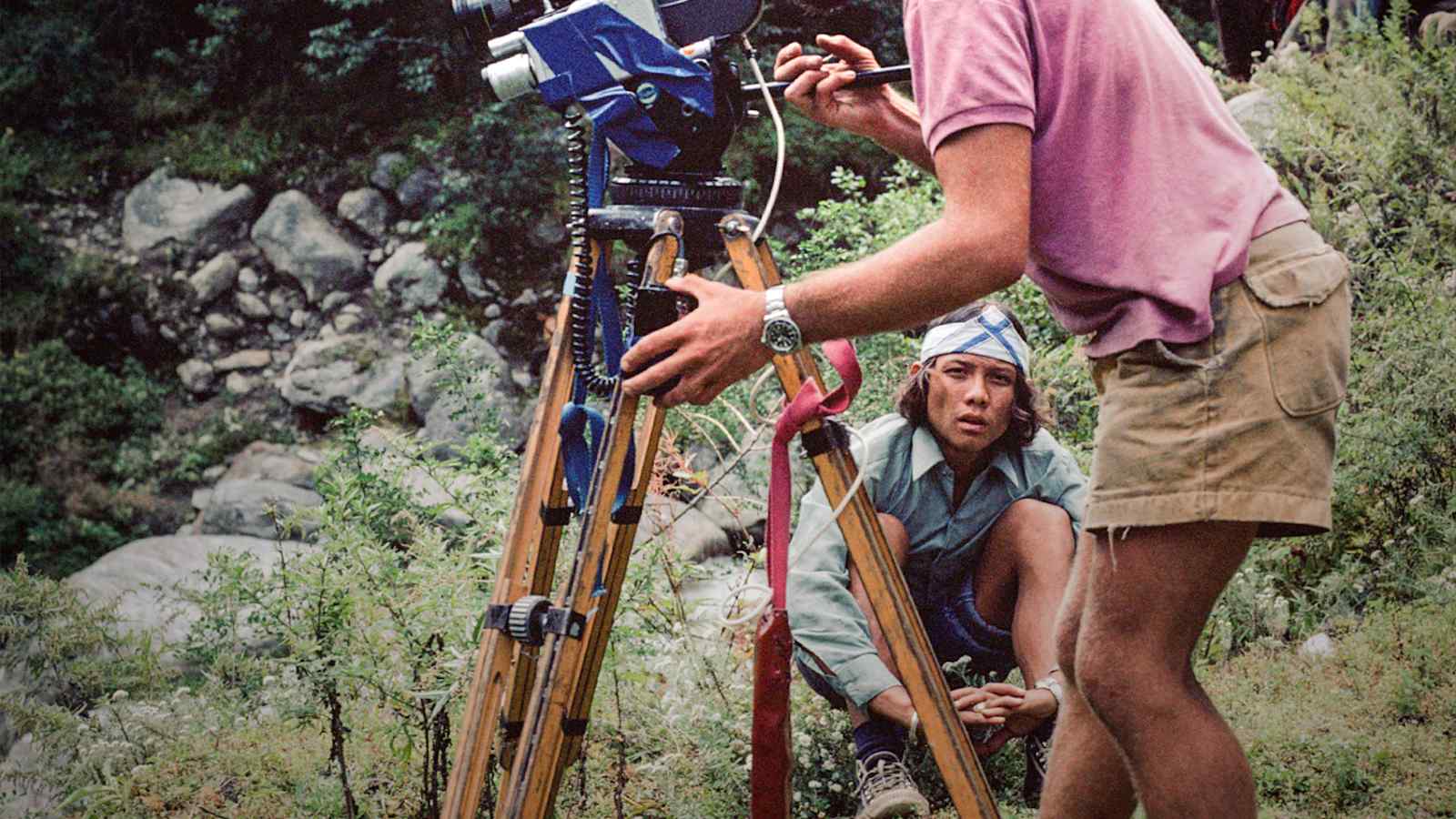 Leo Dickinson beim Filmen in den Bergen