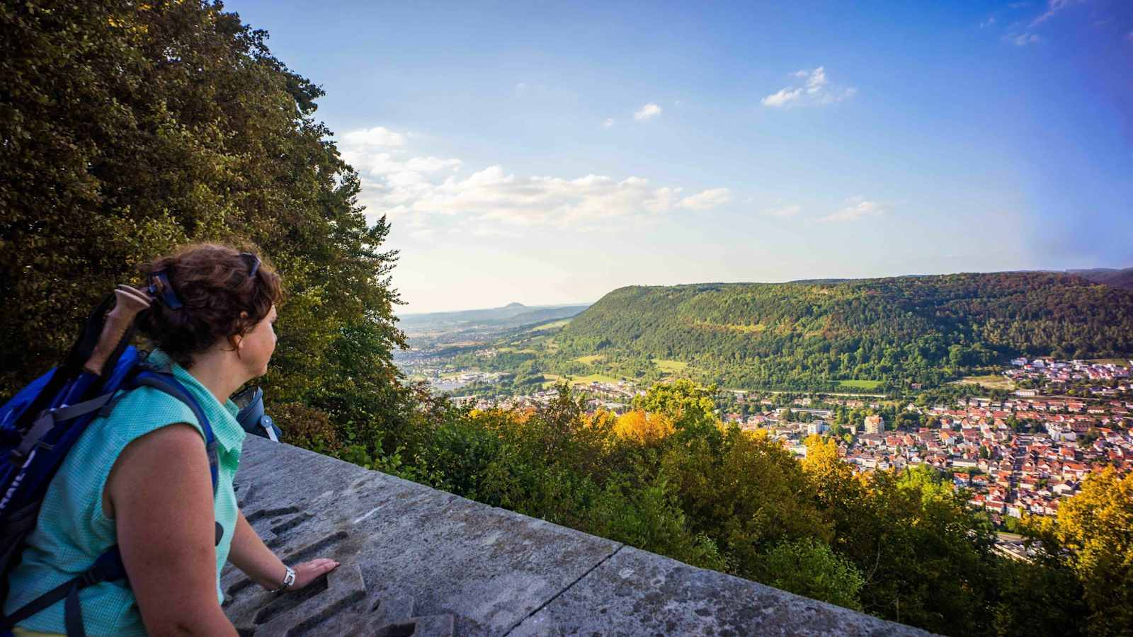 Blick vom Ostlandkreuz auf Geislingen.