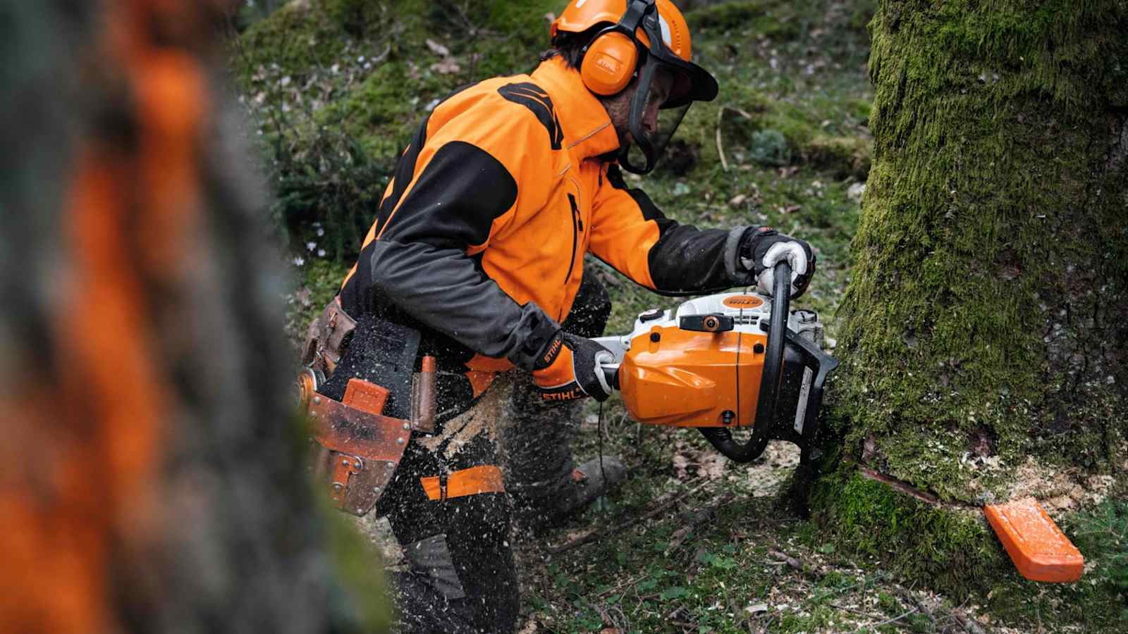 Eine leistungsstarke Motorsäge - wie die MS 400 C-M von STIHL - ist eines der wichtigsten Geräte für die Forstarbeiten.