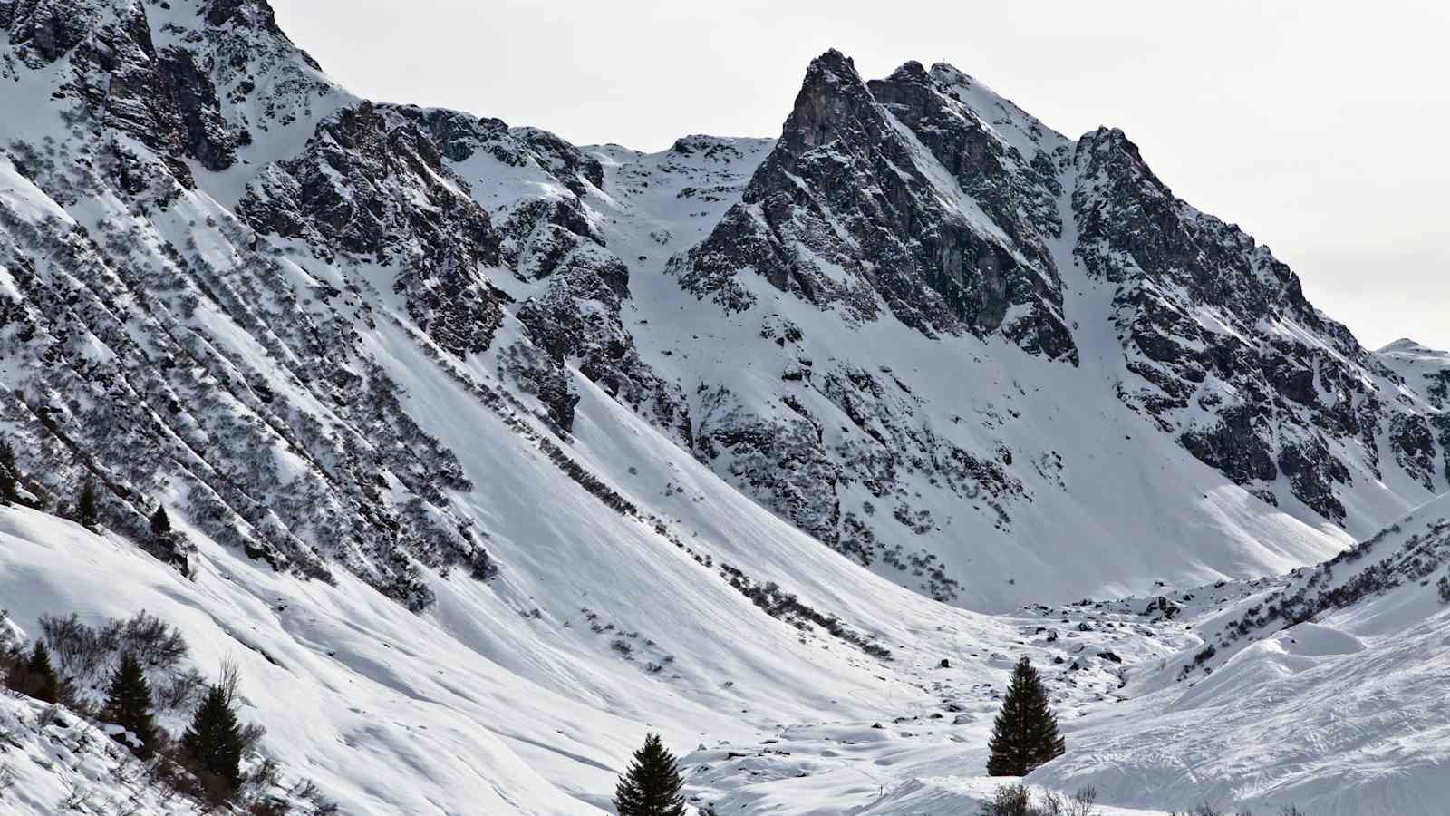 Schnee- und Berglandschaft