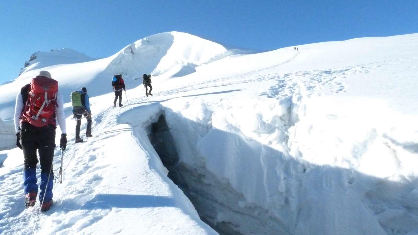 Spaltenzone am Normalweg auf den Ortler