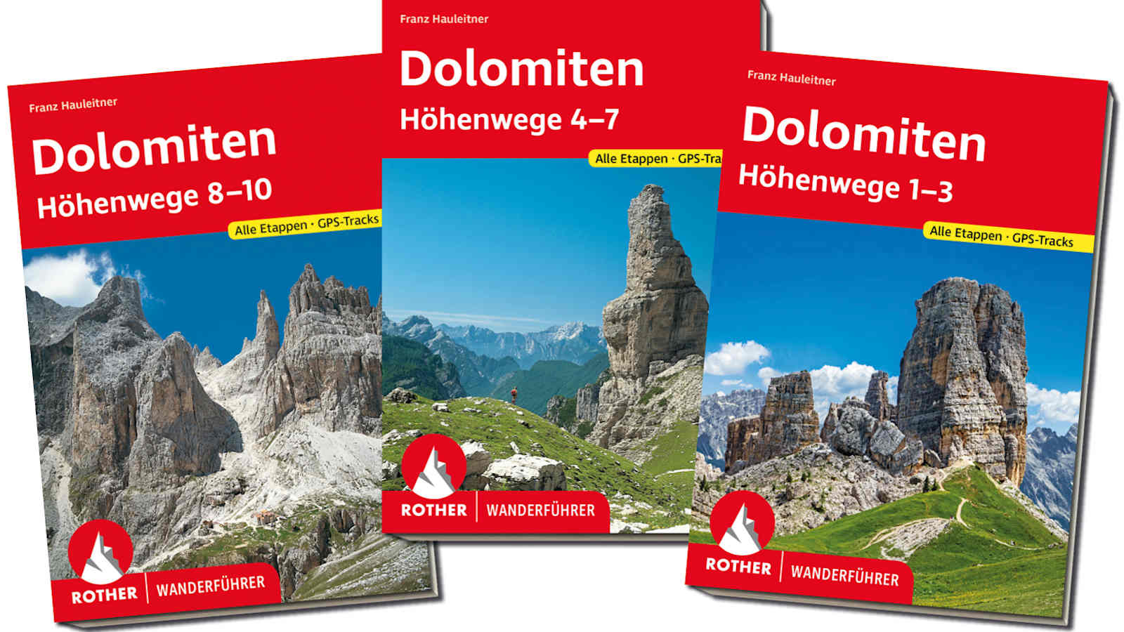 Die Rother-Wanderführer zu den Dolomiten-Höhenwegen sind kompakt und praktisch.