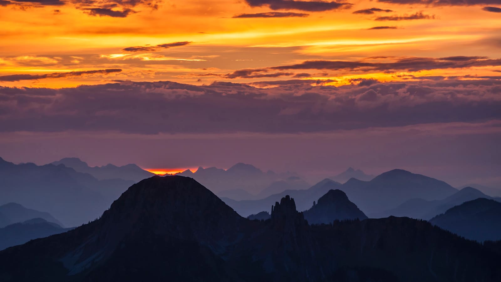 Plankenstein, Risserkogel & Buchstein bei Sonnenuntergang