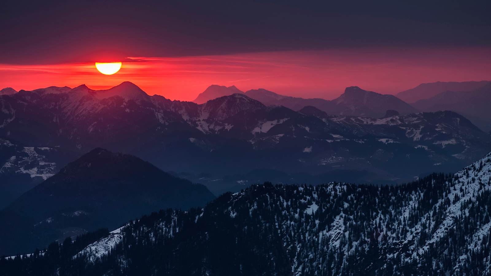 Sonnenaufgang über dem Großen & Kleinen Traithen