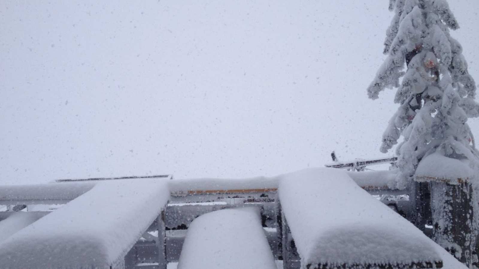 Bellaviste-Hütte im Schnee