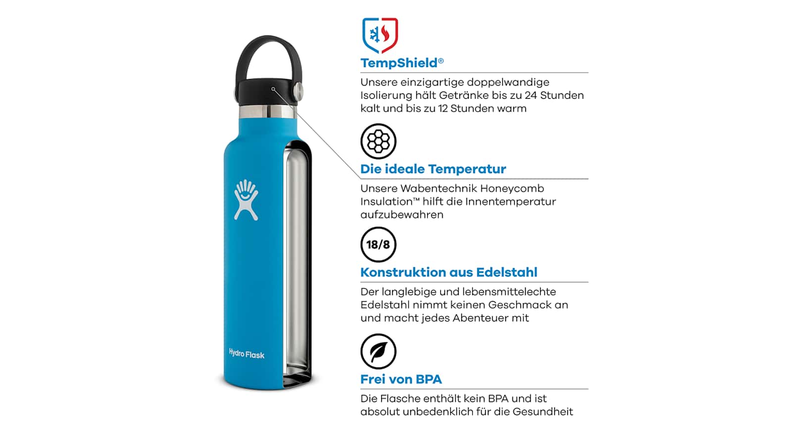 Mit der patentierten TempShield™-Technologie bleibt Heißes dampfend heiß und Kaltes eiskalt.