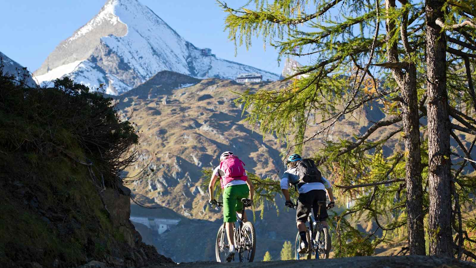 Uphill mit dem Mountainbike am Maiskogel und Kitzsteinhorn.