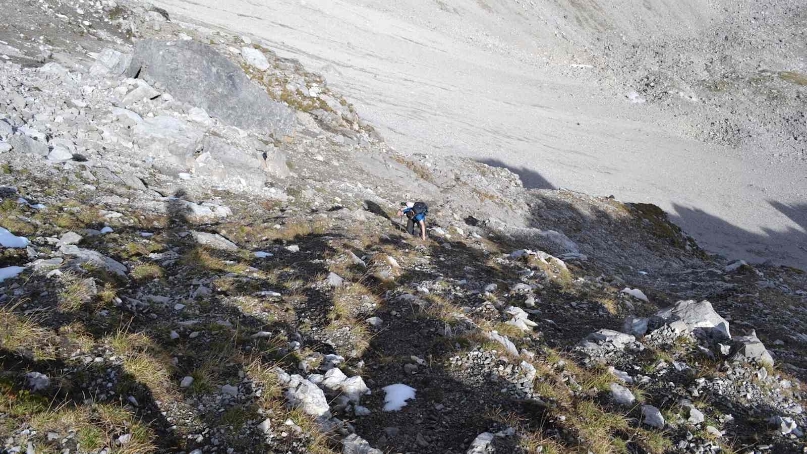 Schrofen oberhalb des Felsriegels 