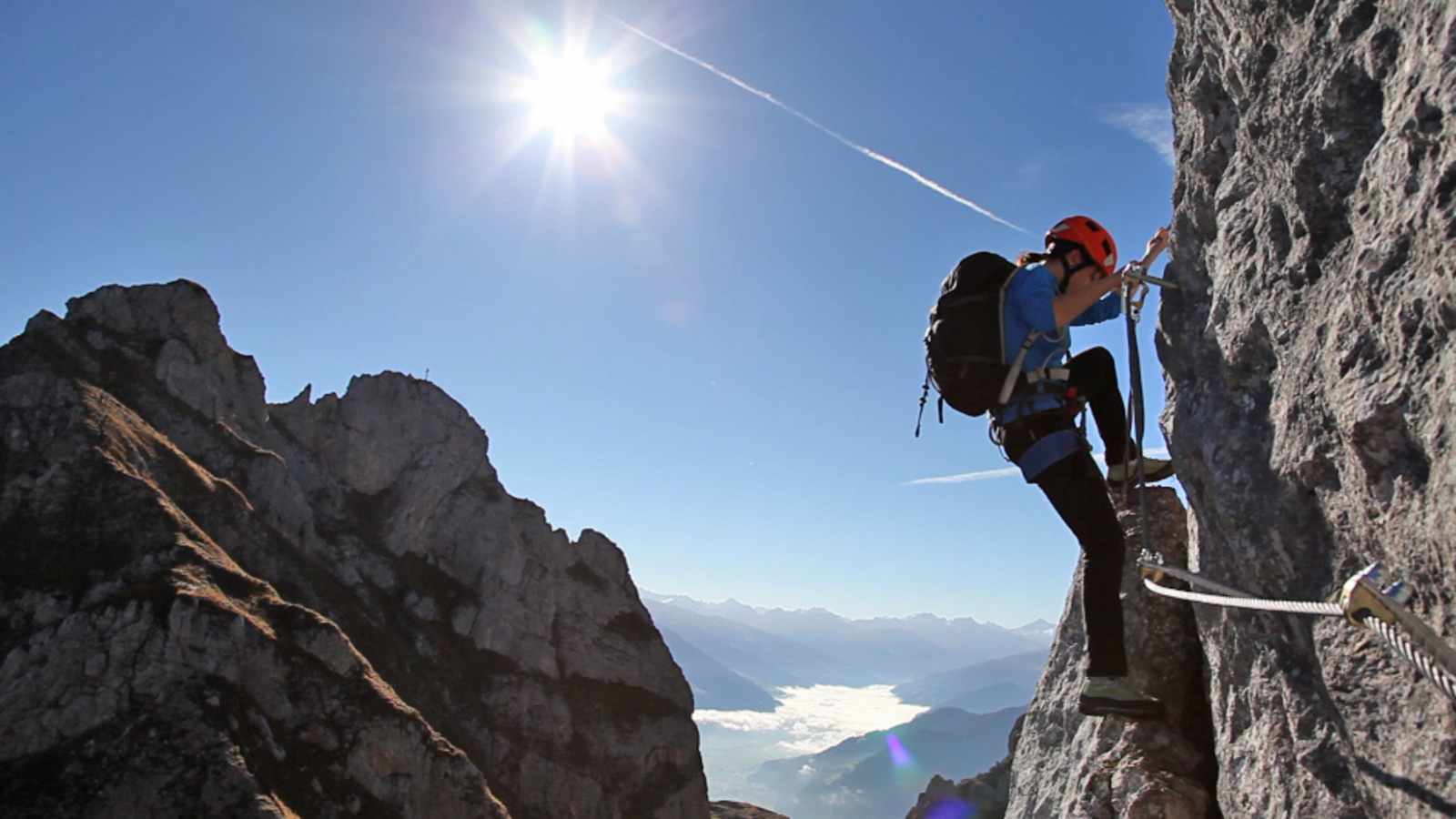 Der Klettersteig Seekarlspitze über dem Achensee