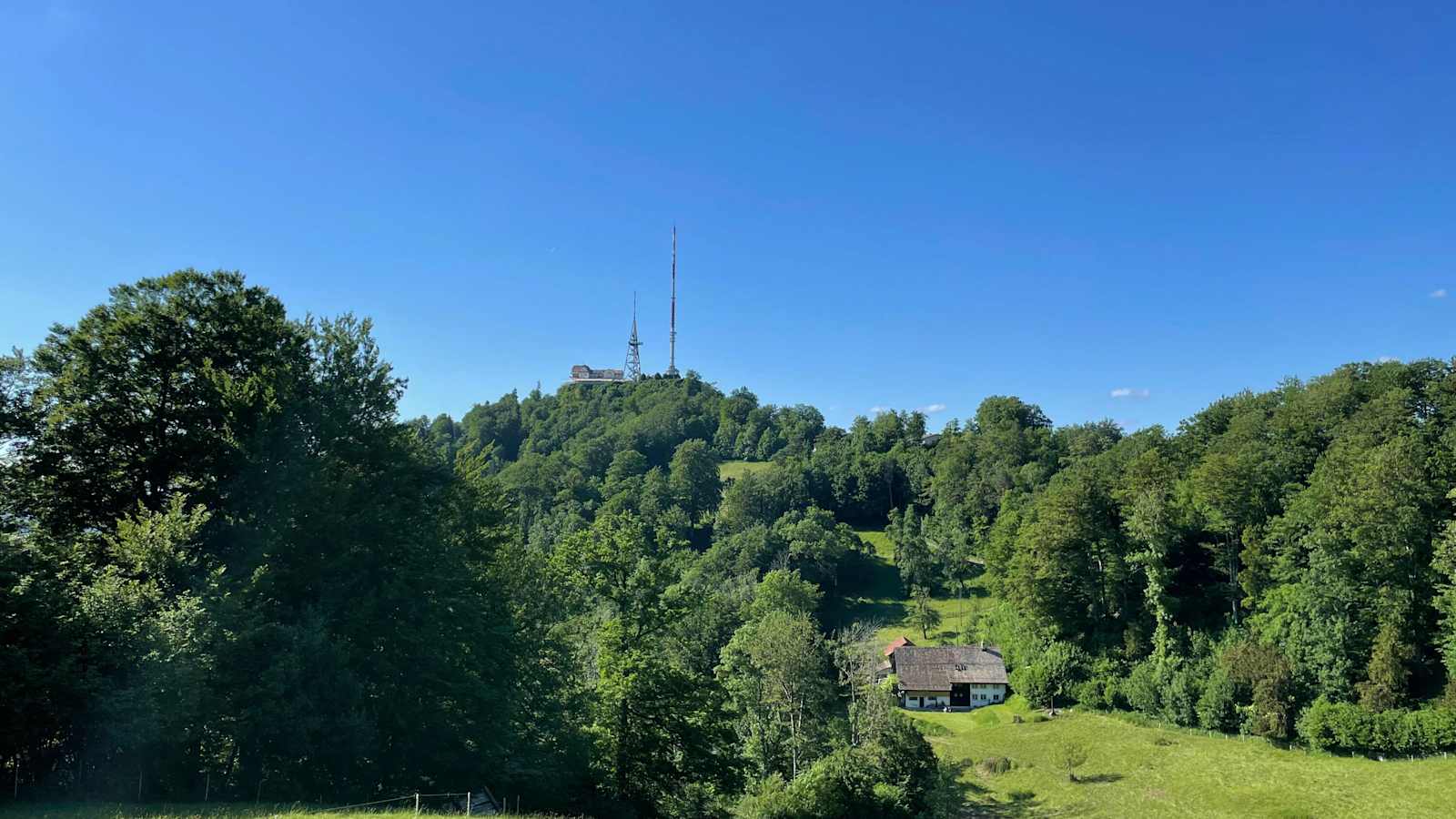 Blick auf den Uetliberg vom Planetenweg