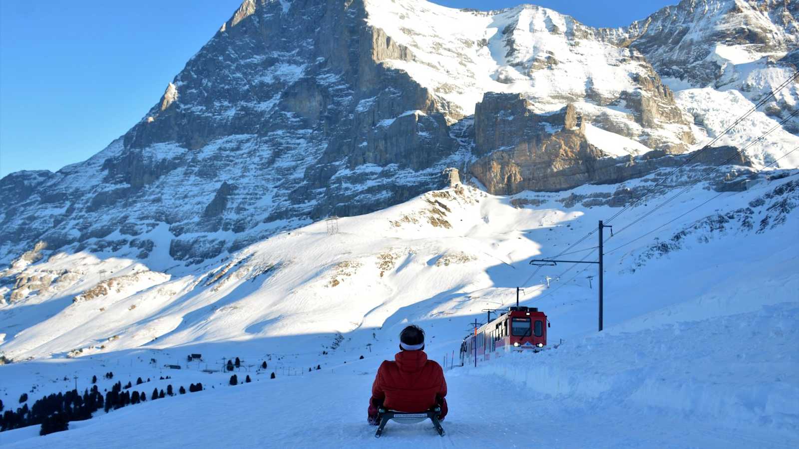 Rodler auf der Eiger-Grand-Tour