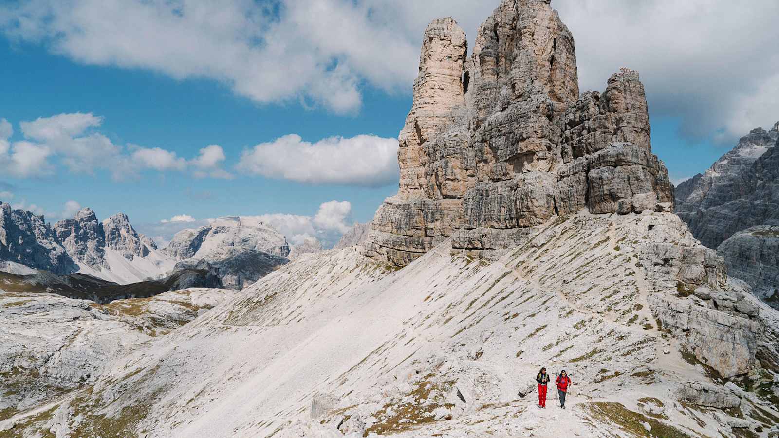 Drei Zinnen: Bergsteiger in den Südtiroler Dolomiten