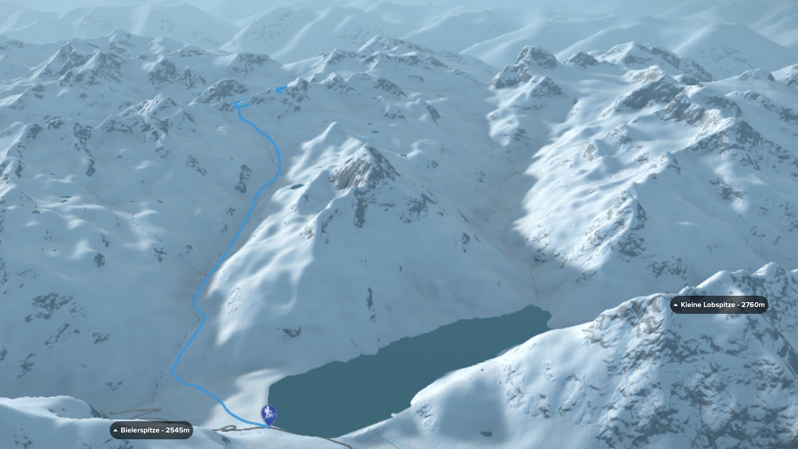 Bergwelten: 3D-Kartenausschnitt der Silvretta-Skidurchquerung