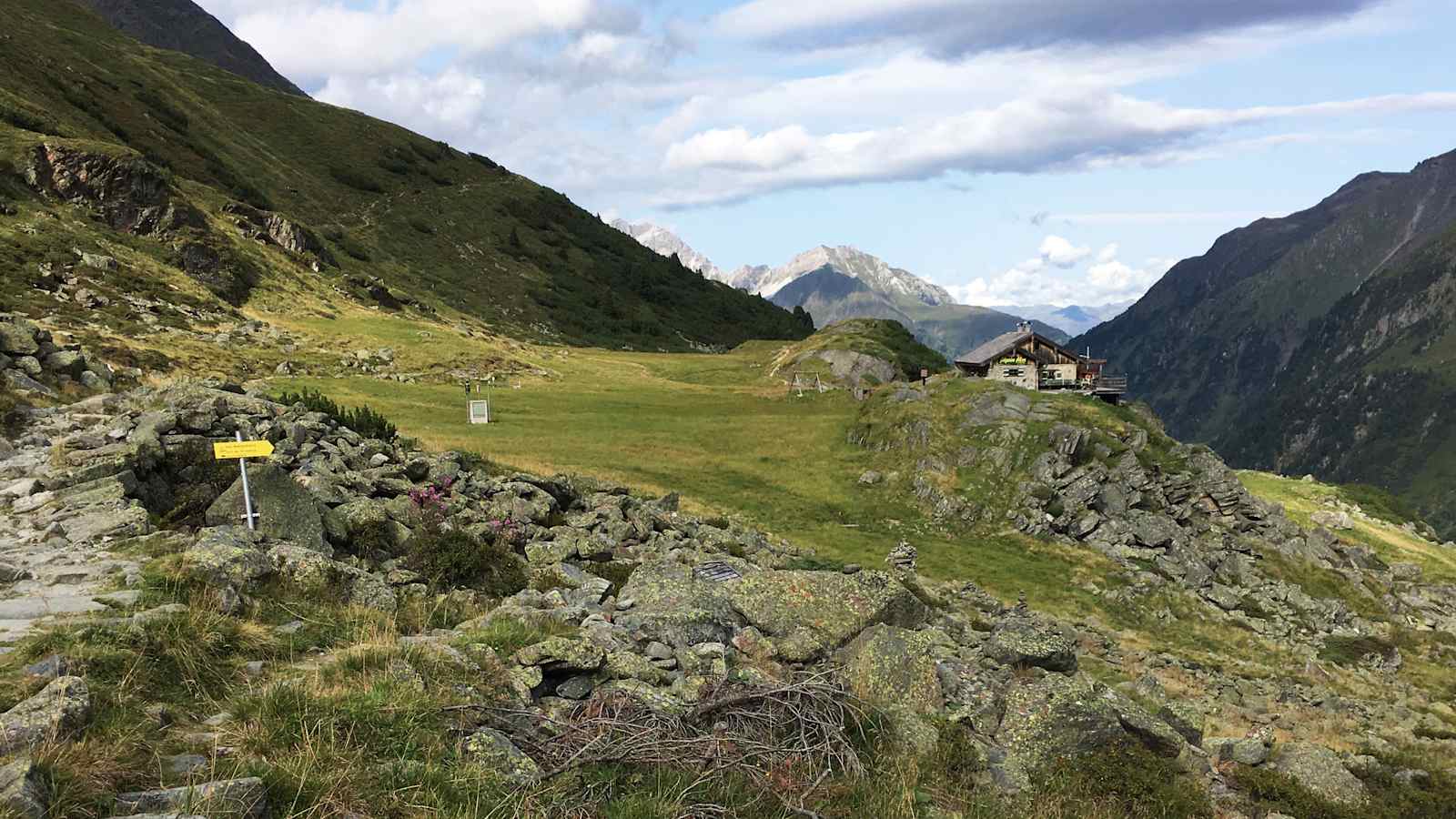 Die Alpein Alm unterhalb der Franz-Senn-Hütte in Tirol