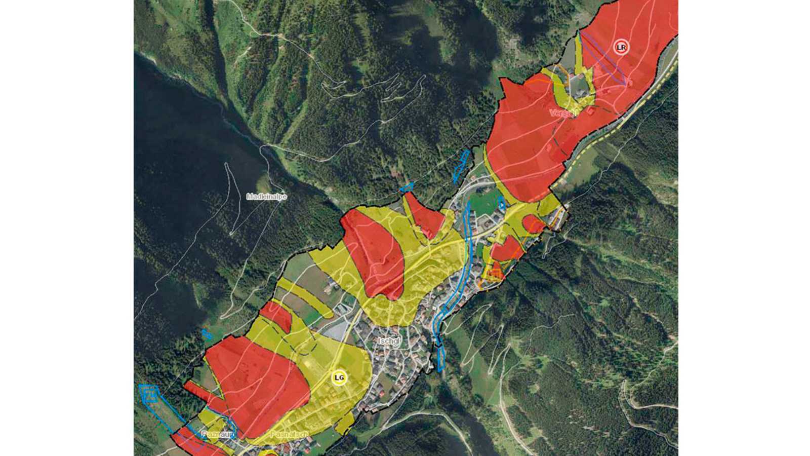 Ischgl: Gefahrenzonenplan