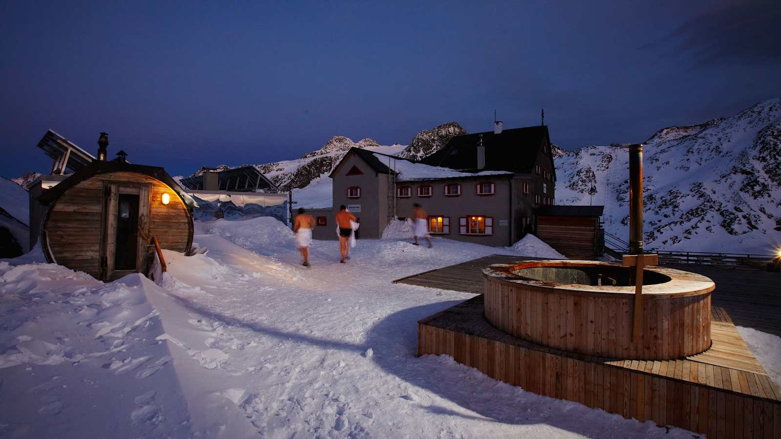 Außensauna: Schutzhütte Schöne Aussicht in Südtirol