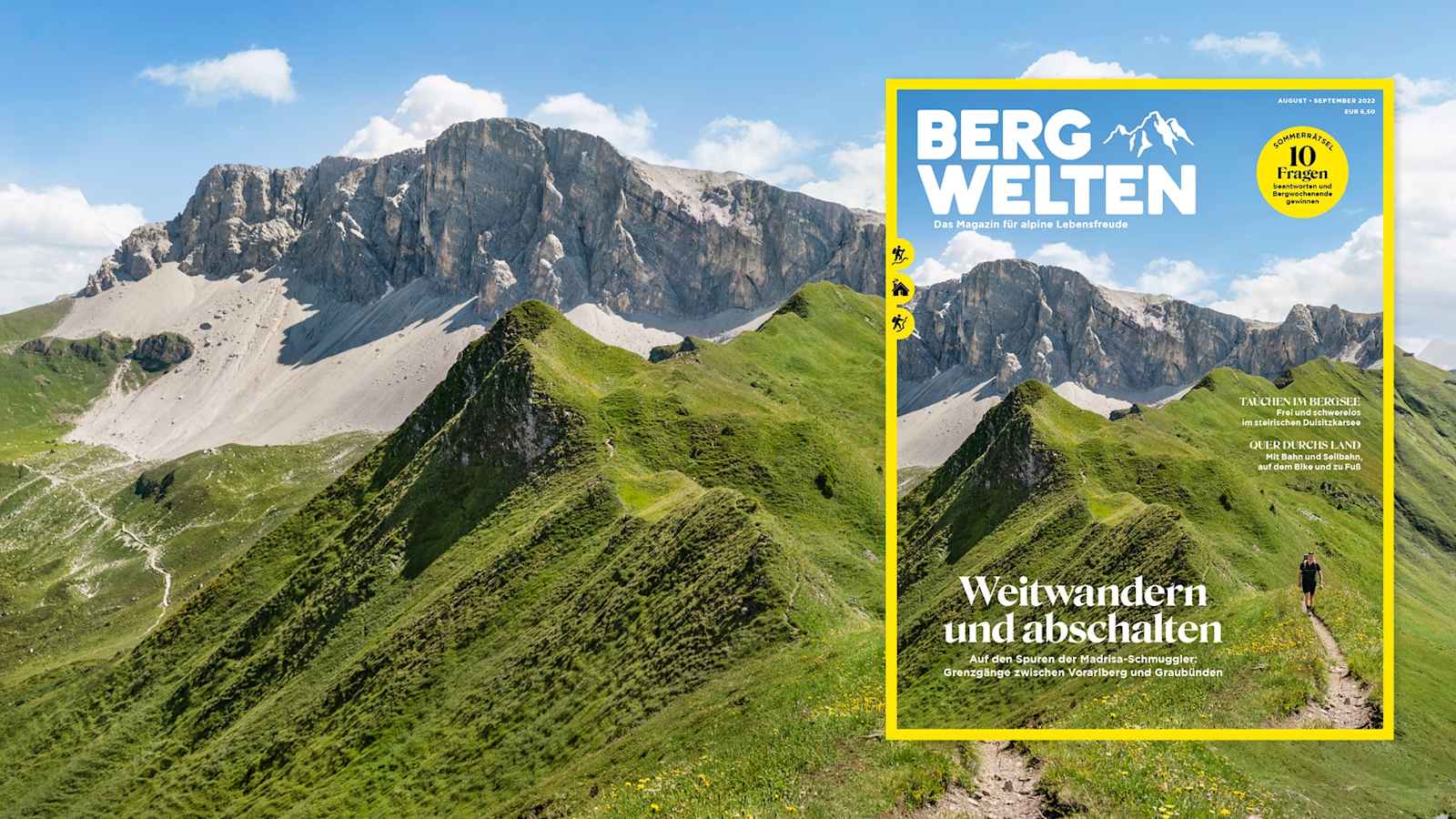 Das aktuelle Bergwelten Magazin (August/September 2022)